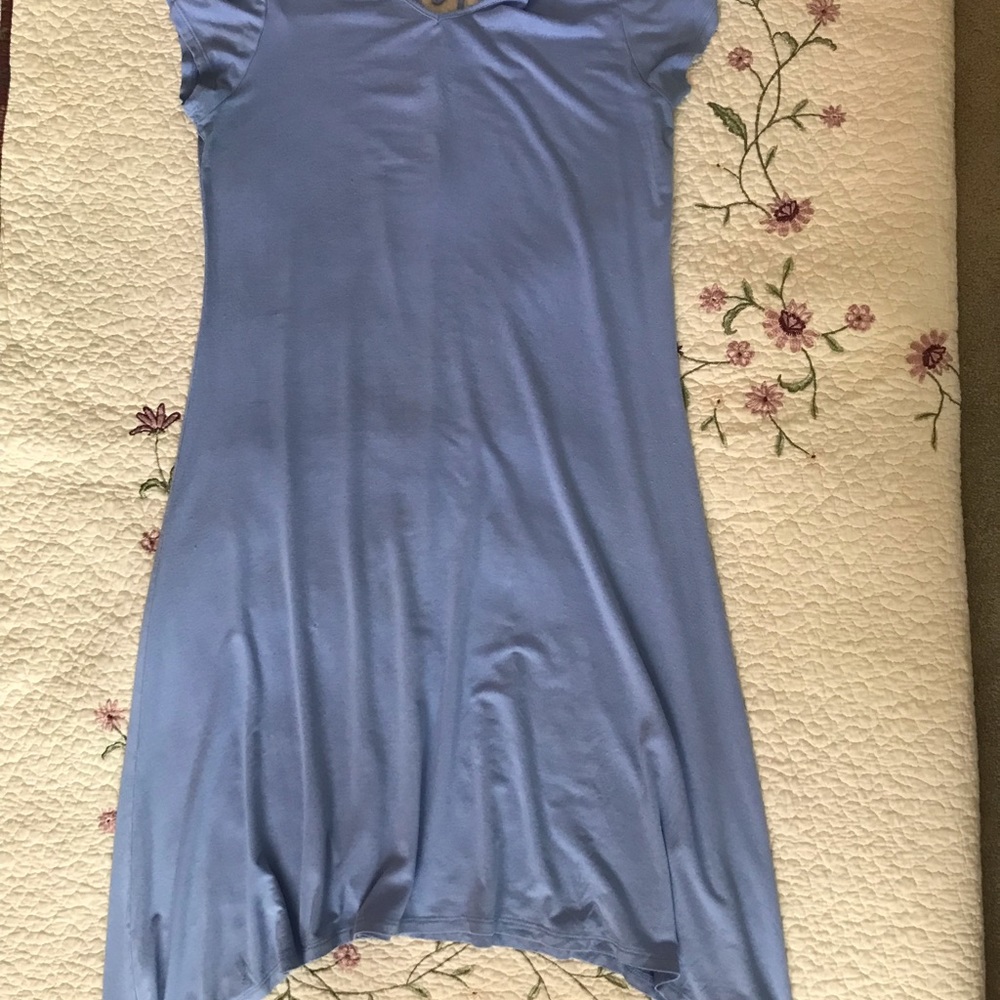 Asymmetrical dress.